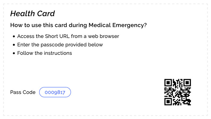 Health Card Back Side