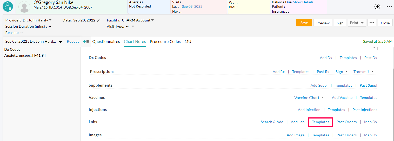 Add Lap Templates Option