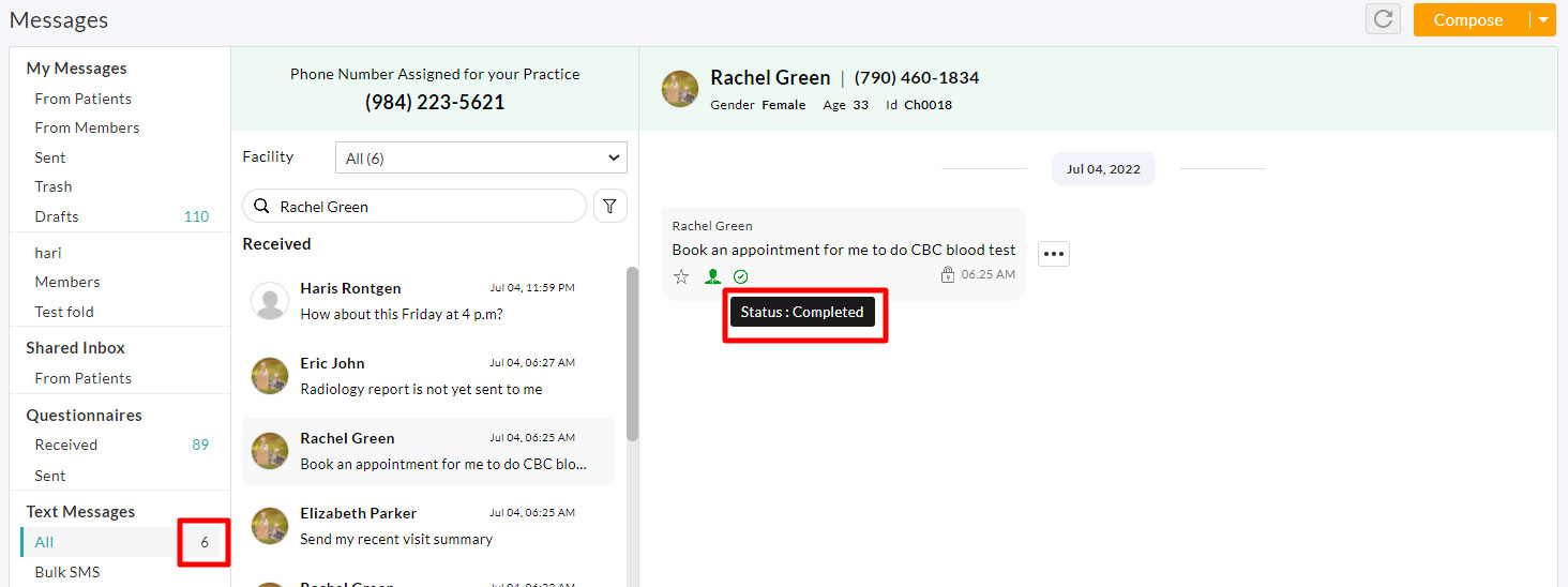 Reply and Mark as Complete Status