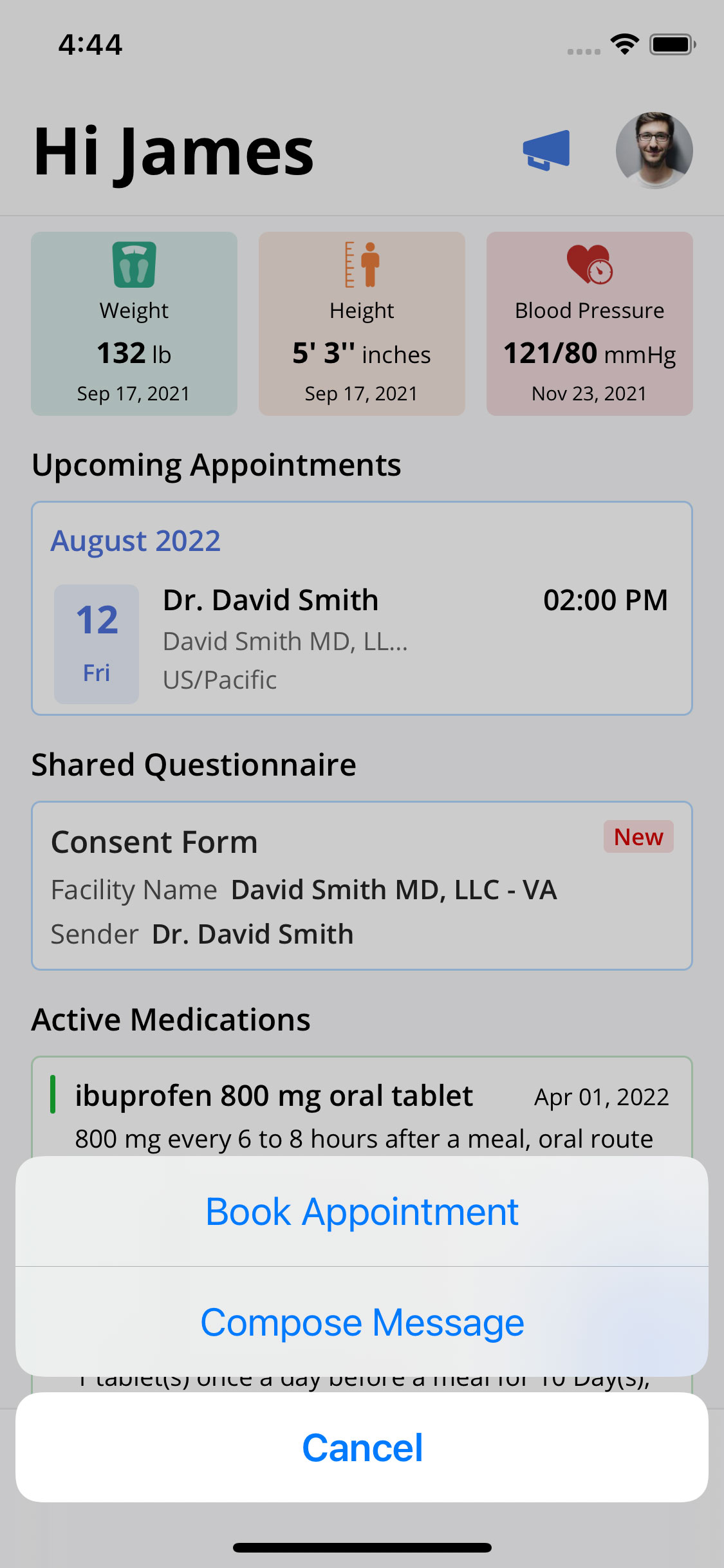 Book Appointment Option