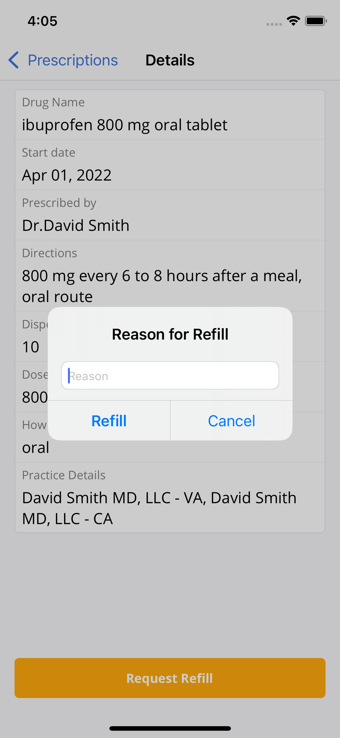 Request Refills