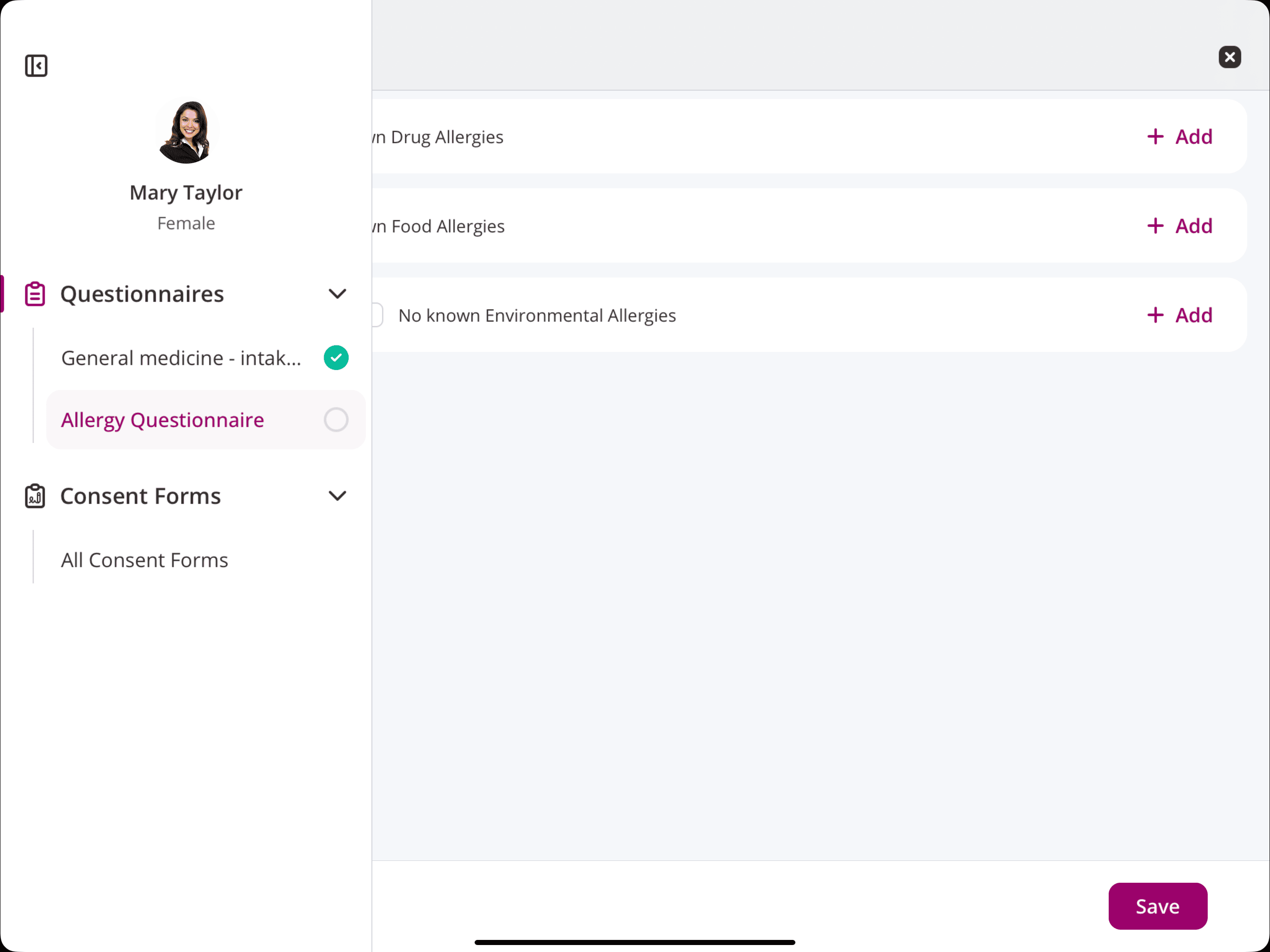 Questionnaires Status