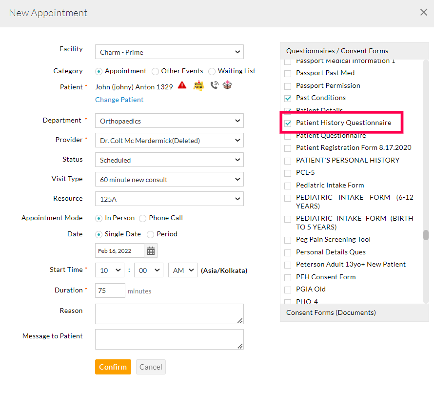 Compose Questionnaire