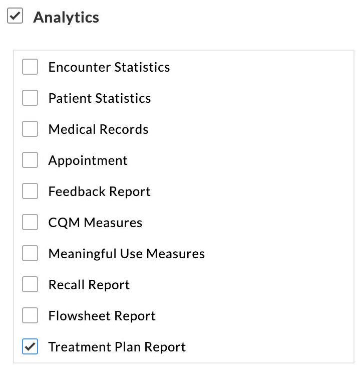 Enable Treatment Plan Report