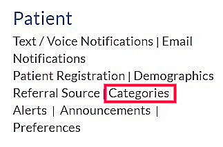 Patient Category Option