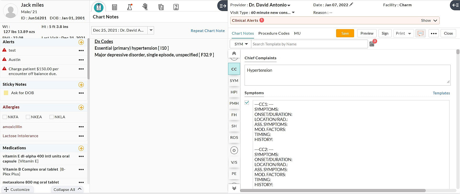 SOAP Template Encounter