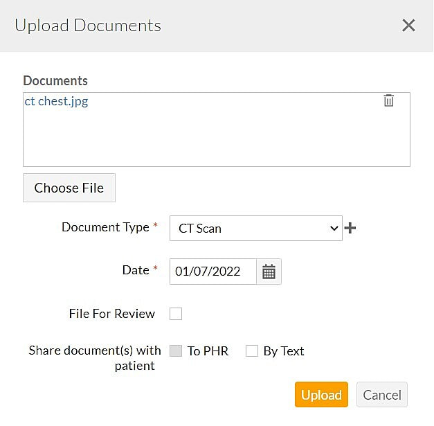 Upload Patient Documents