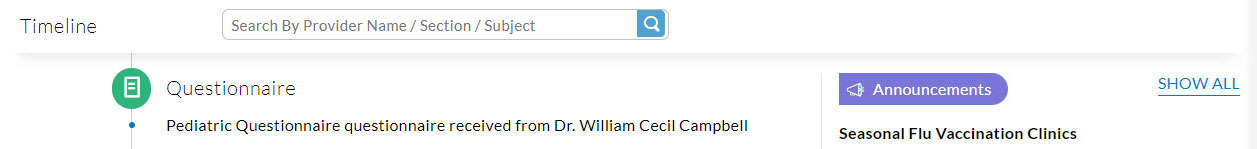Questionnaires Timeline View