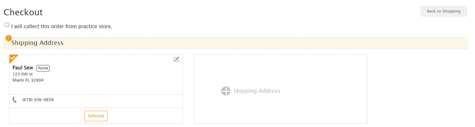 Select Shipping Address