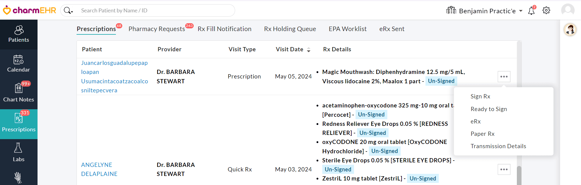 Review and Sign the Prescriptions