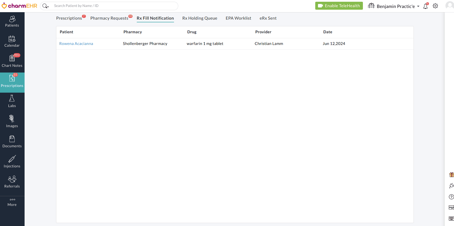 Rx Fill Notification