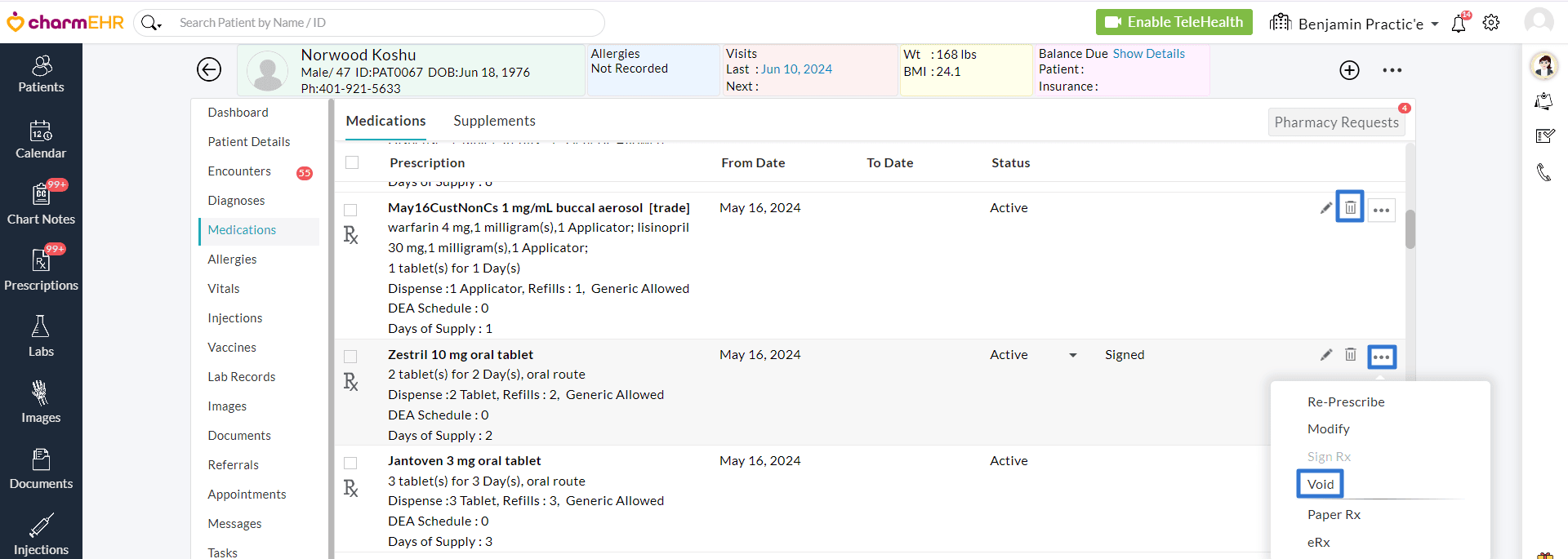 Void Option Medications