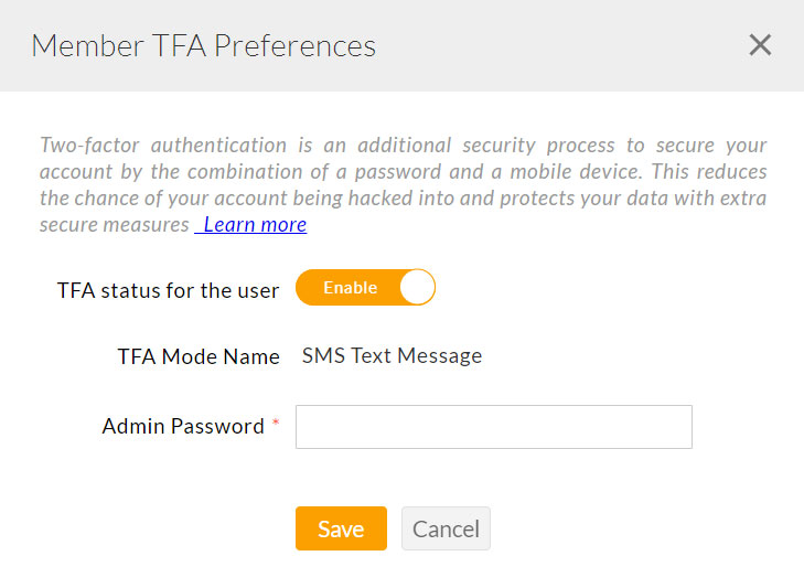 Member TFA Preferences