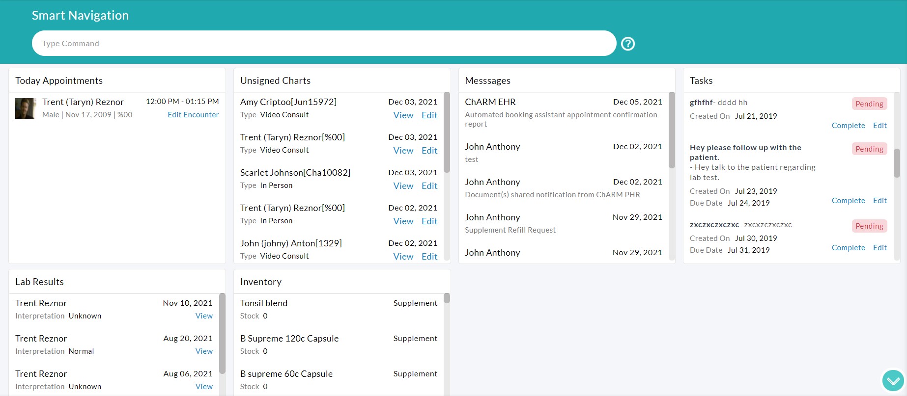 Action based Dashboard