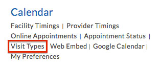Configure Visit Type
