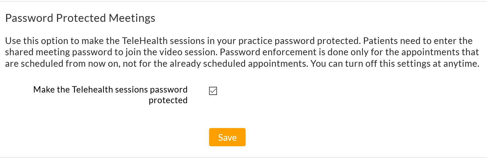 Password Protected TeleHealth Meeting