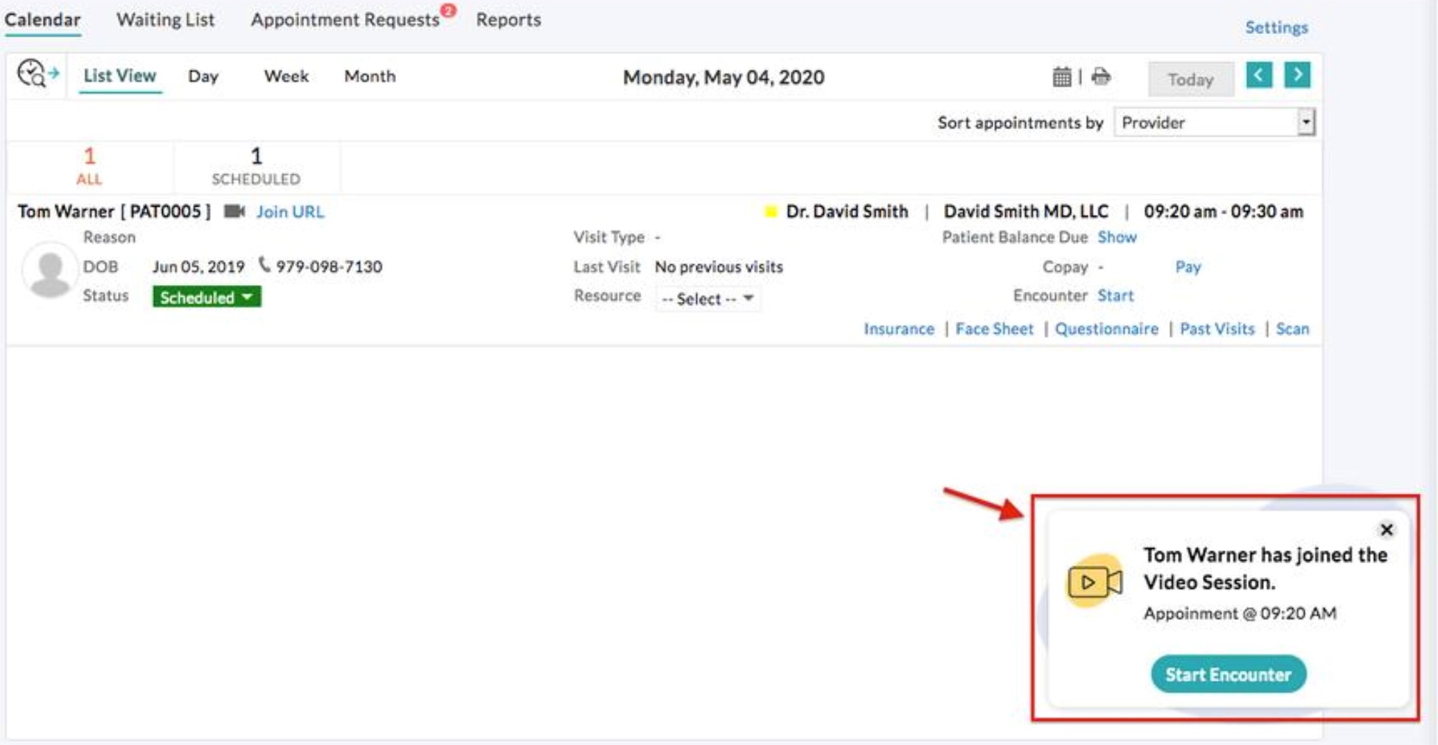 Patient CheckIn Web Notification