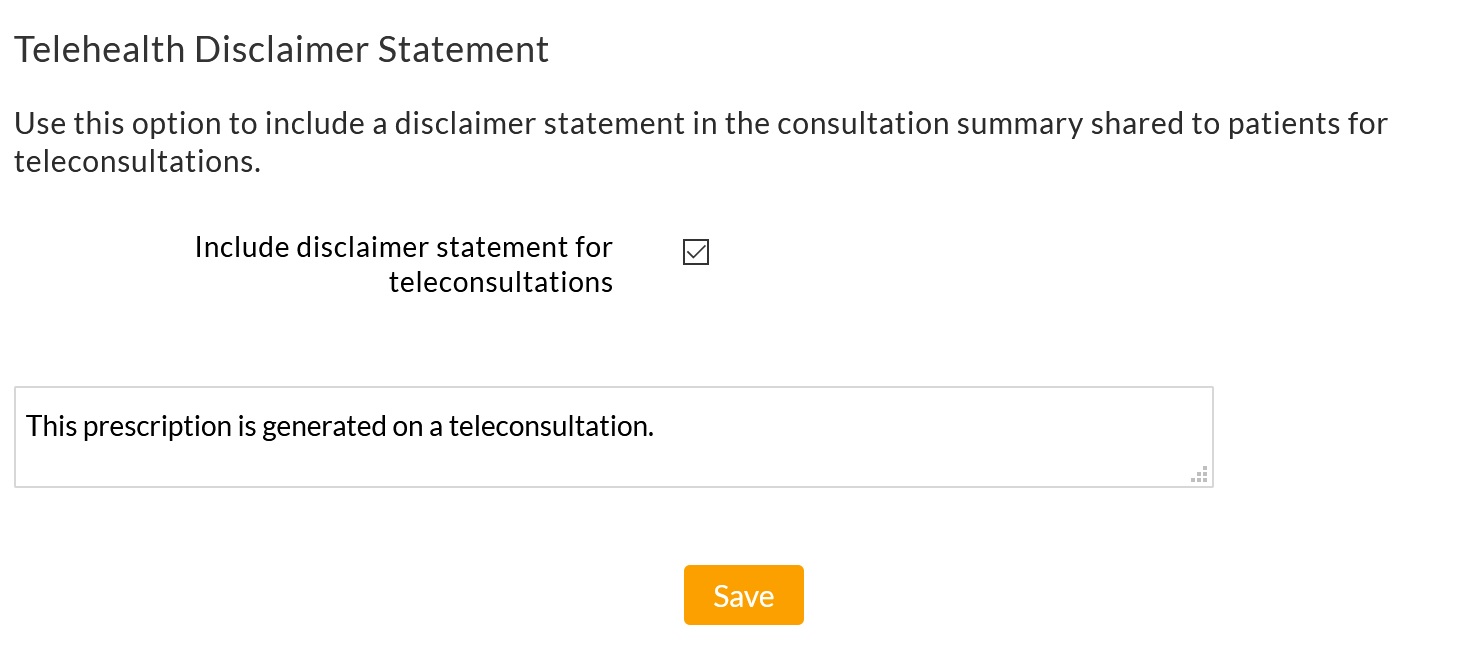 TeleHealth Disclaimer Statement