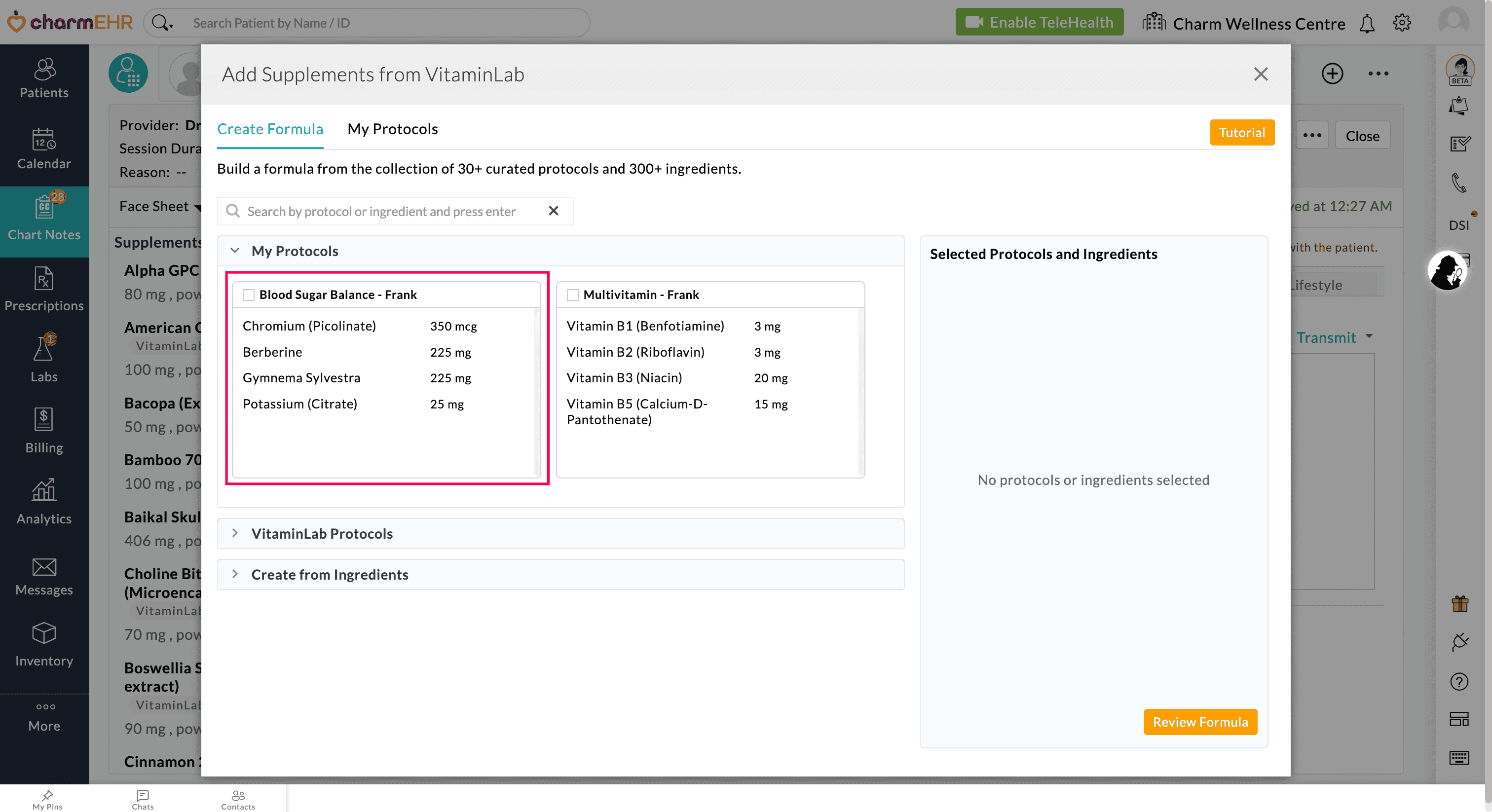 Create Formula My Protocols