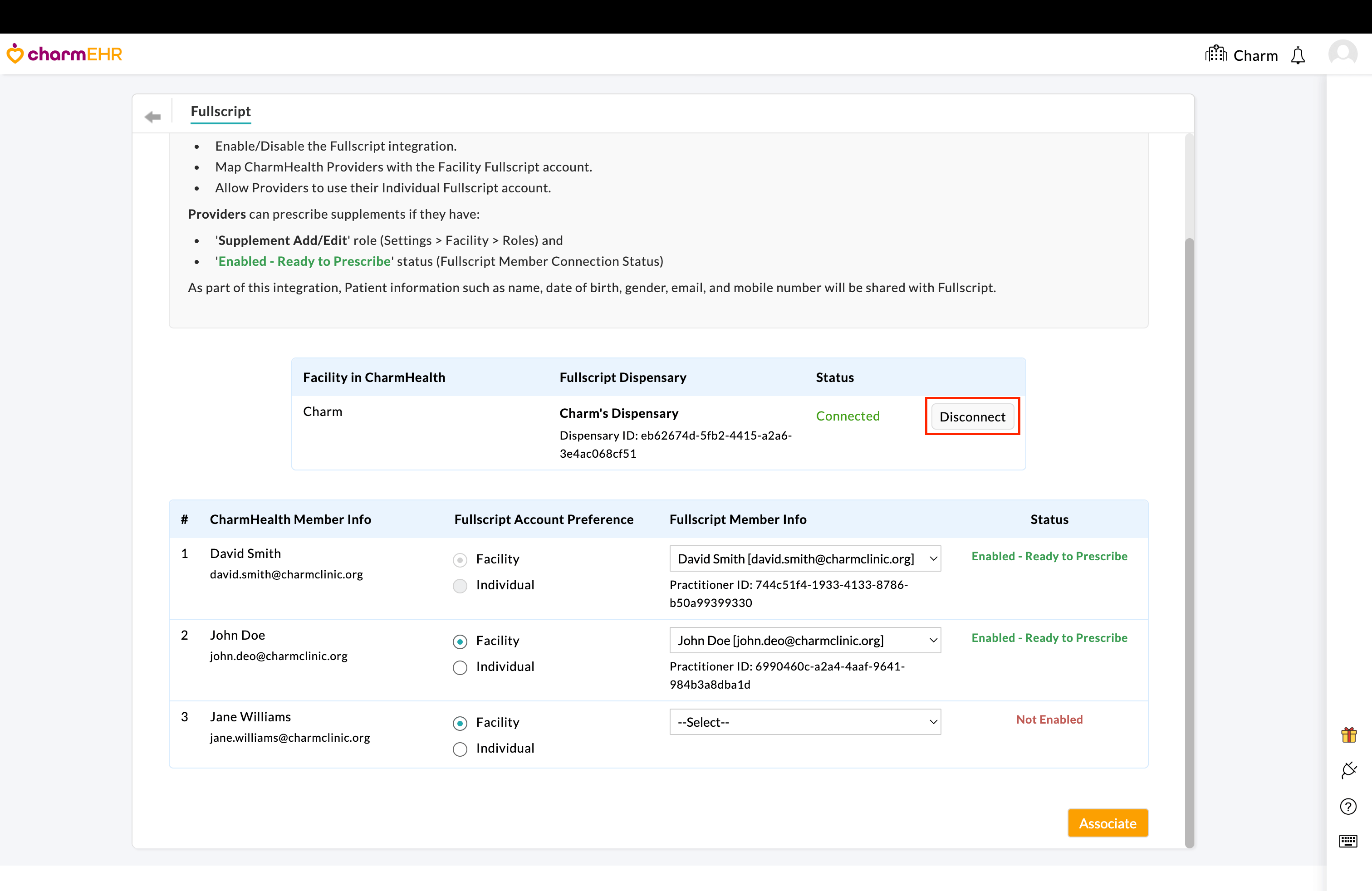 Disconnect Facility Account