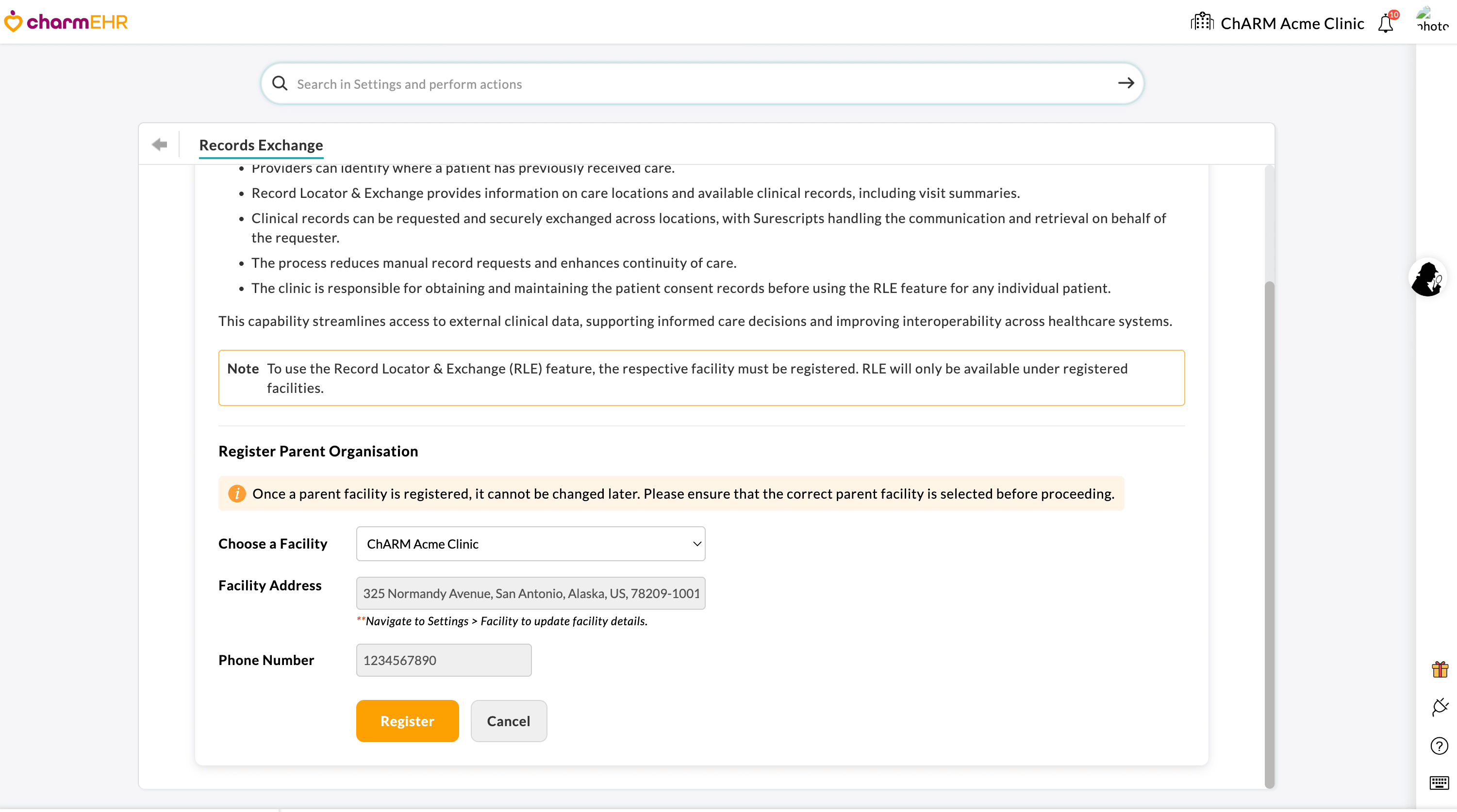 Register Parent Organisation