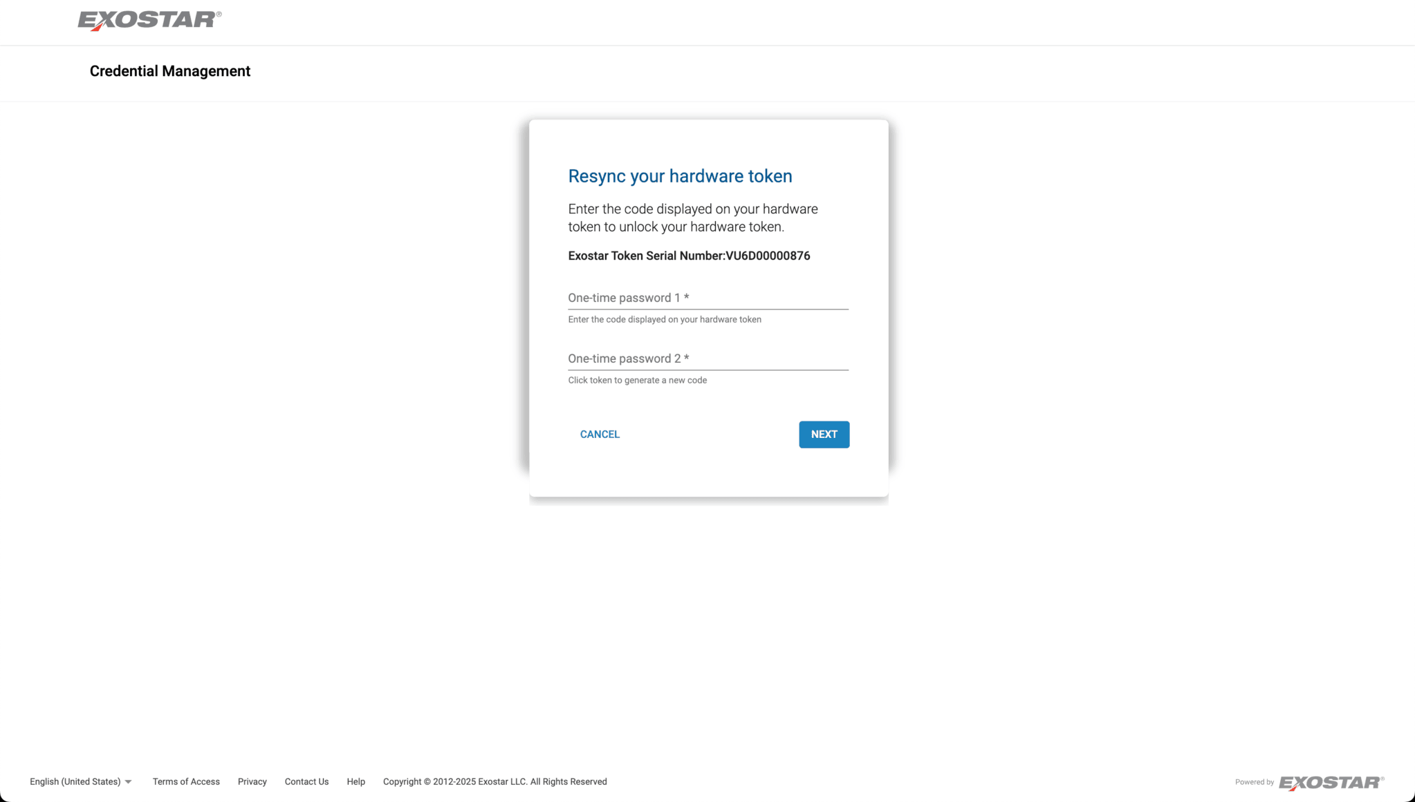 Resync Hardware token
