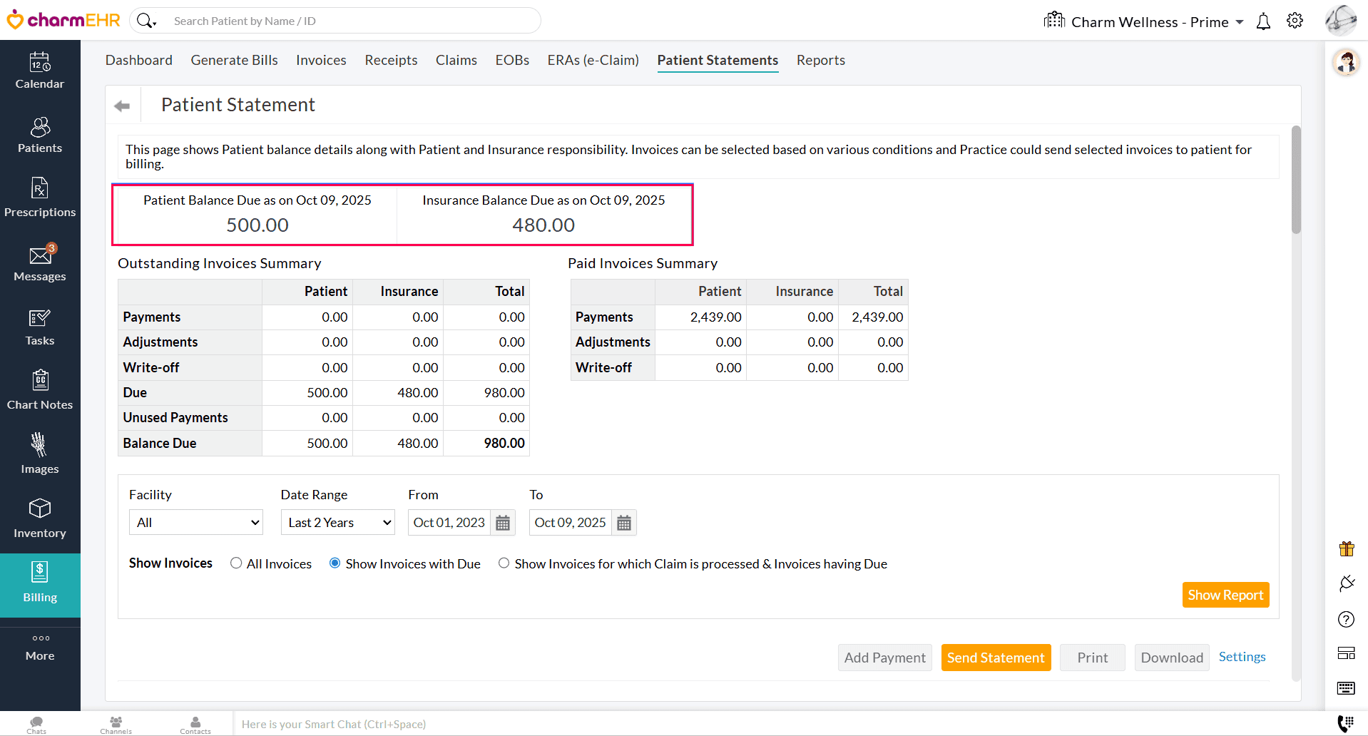 Billing Patient Statement