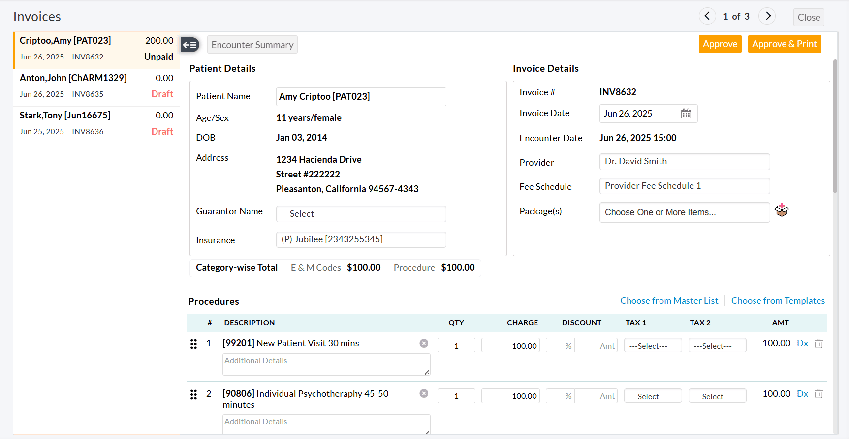 Bulk Edit Invoices View