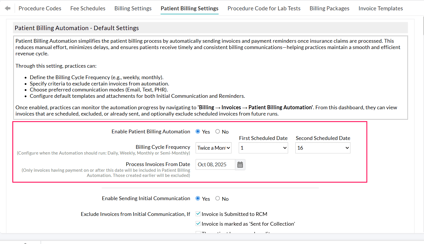 Enable Patient Billing Automation