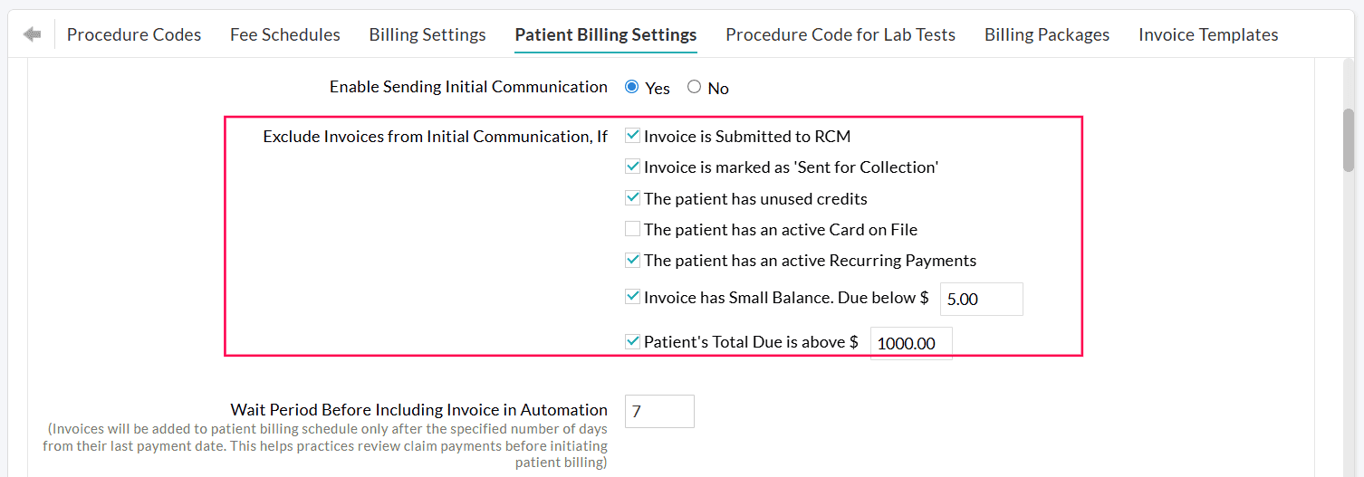 Excluding Initial Invoice