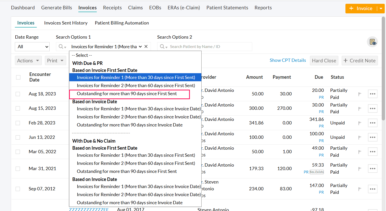 Invoices More Than 90 Days