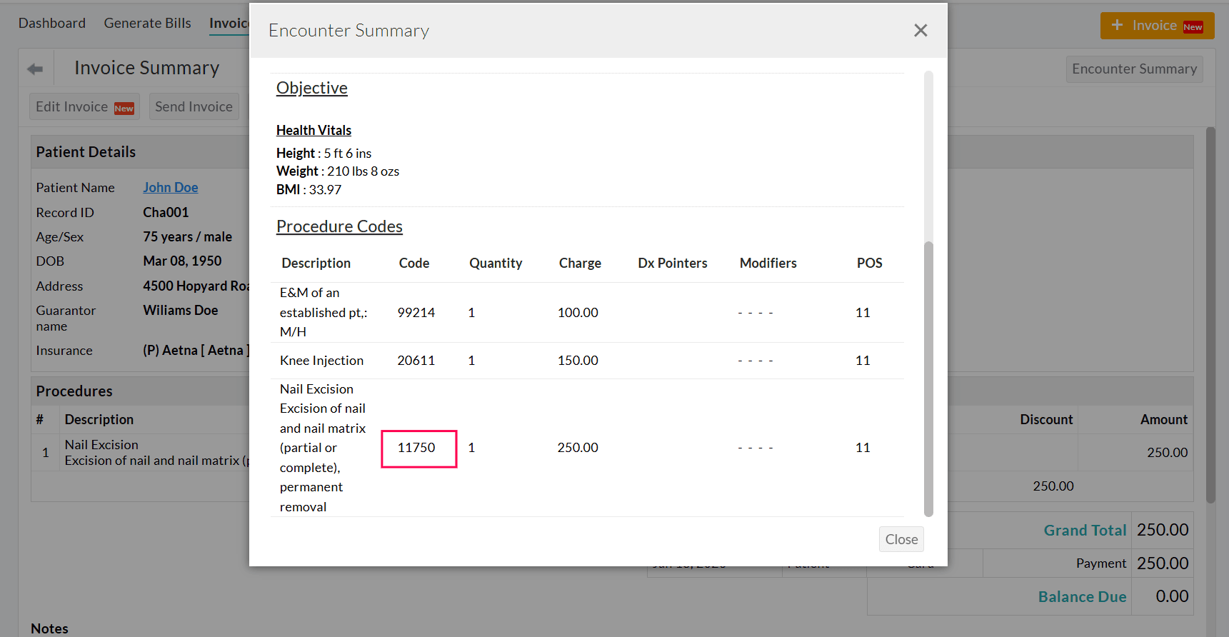View Added Procedure in Encounter Summary