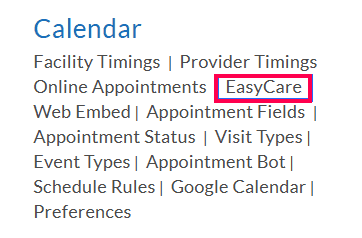 EasyCare Settings