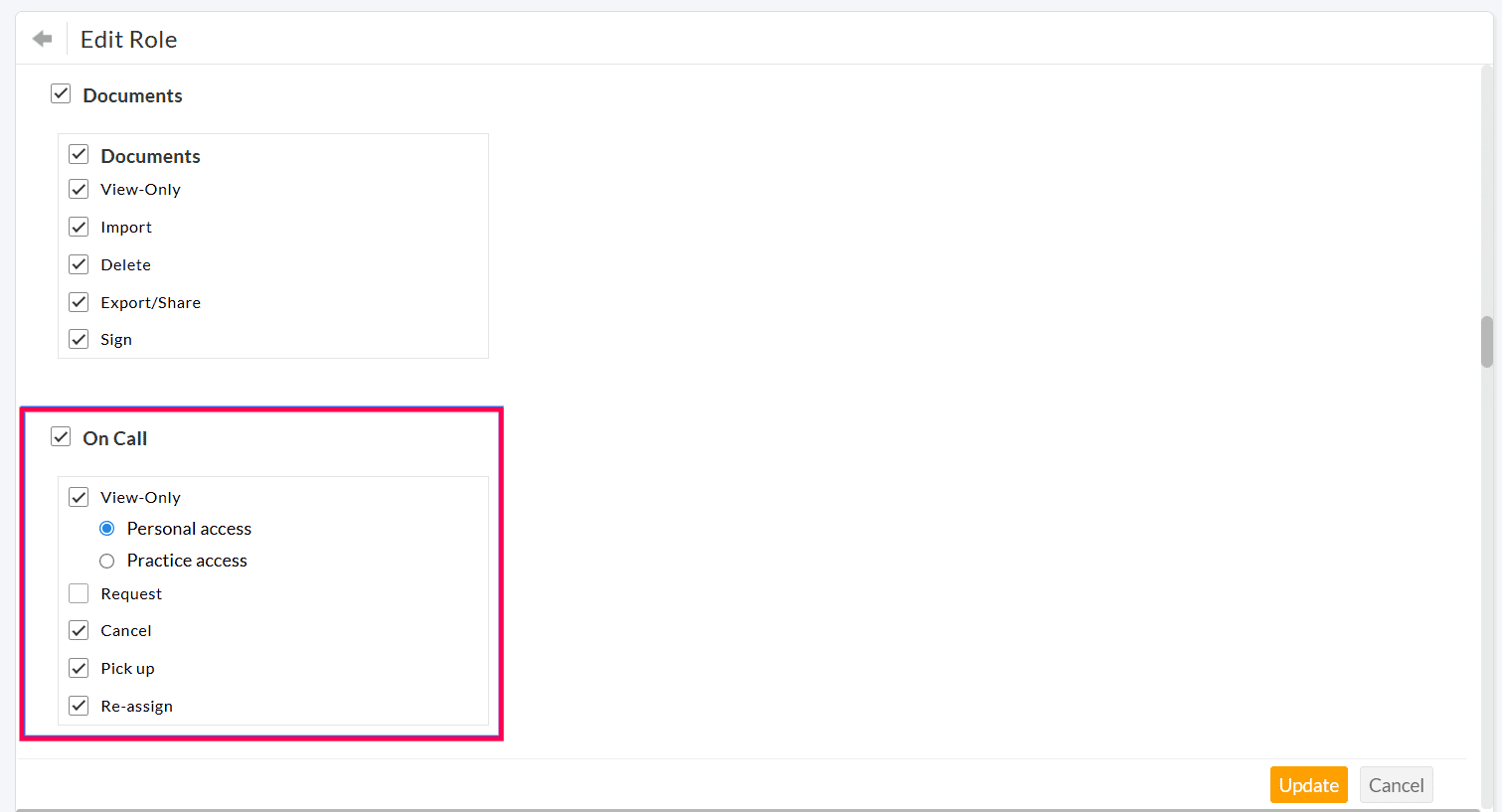 Role Privilege for On Call