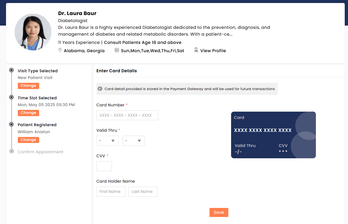 Save Card on File EasyCare