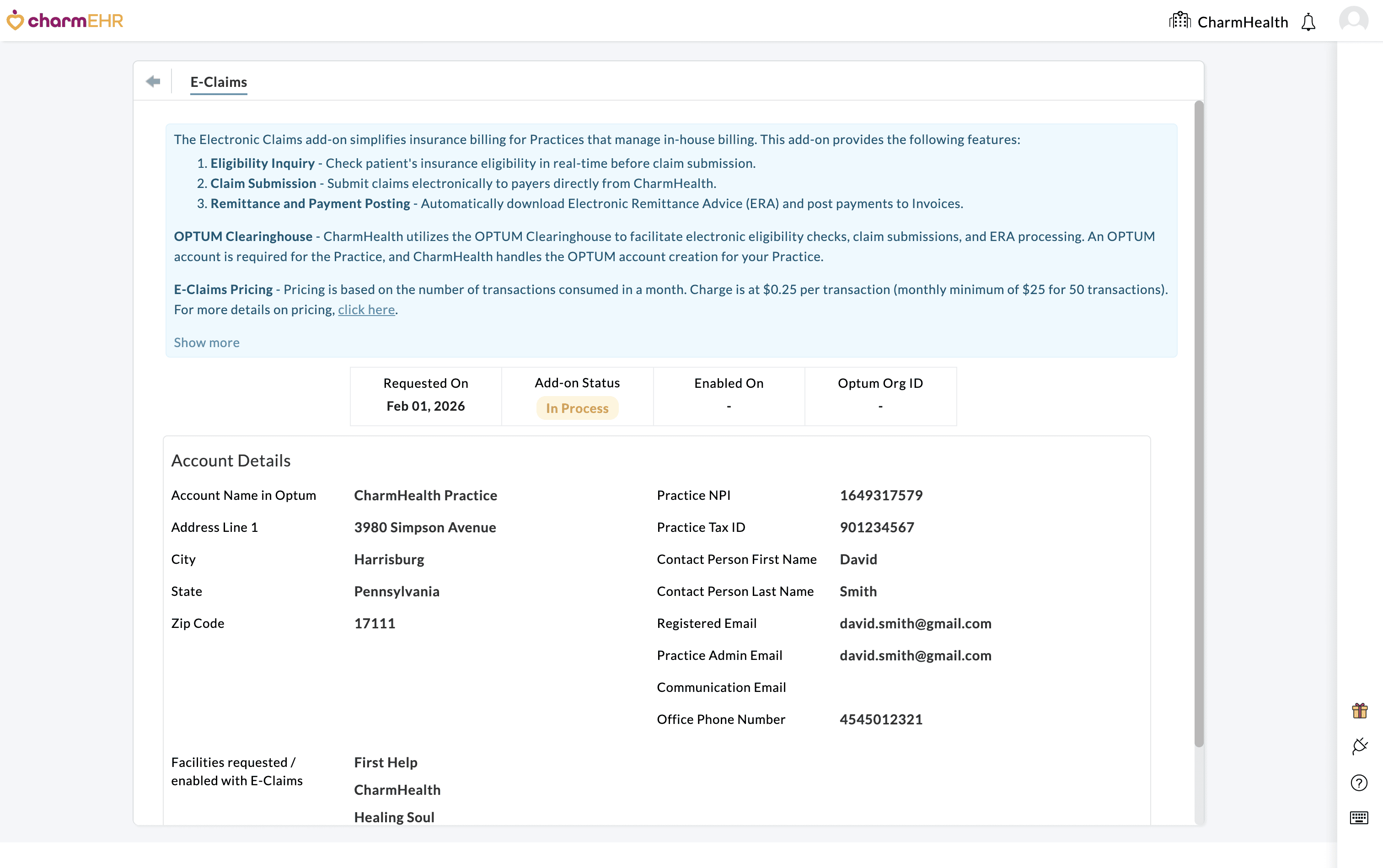 E-Claims in Process