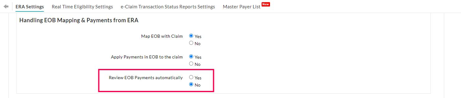 Review EOB Payments automatically