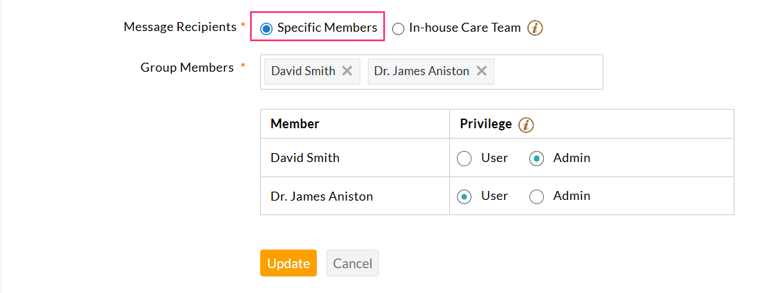 Group for Specific Members