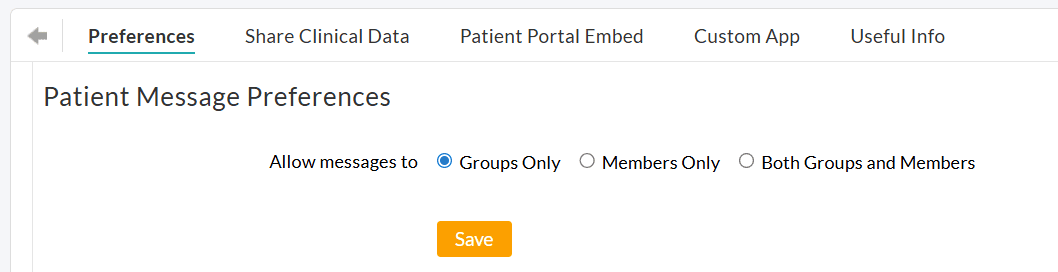 PHR Patient Message Preferences