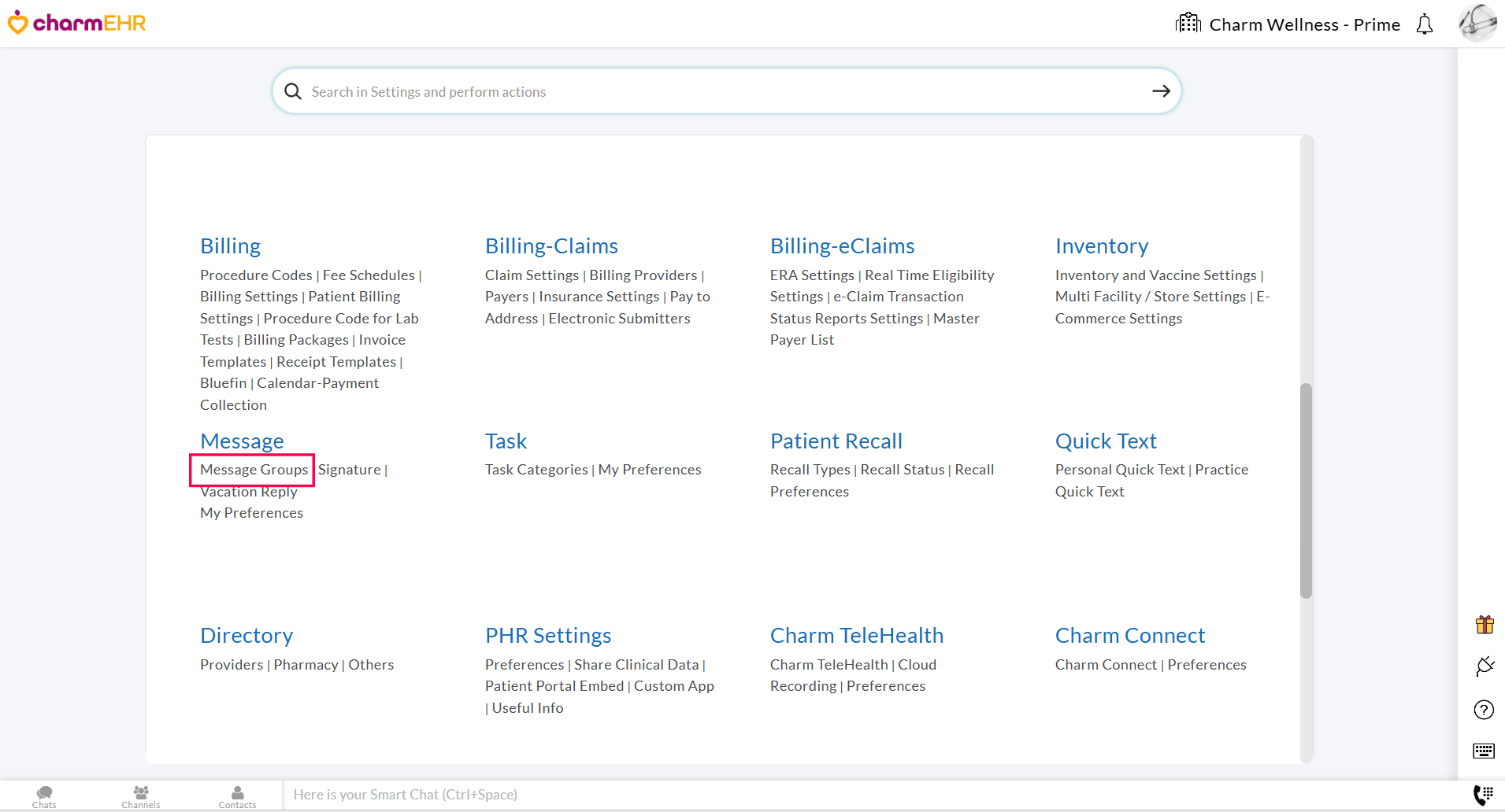 Setting Message Groups