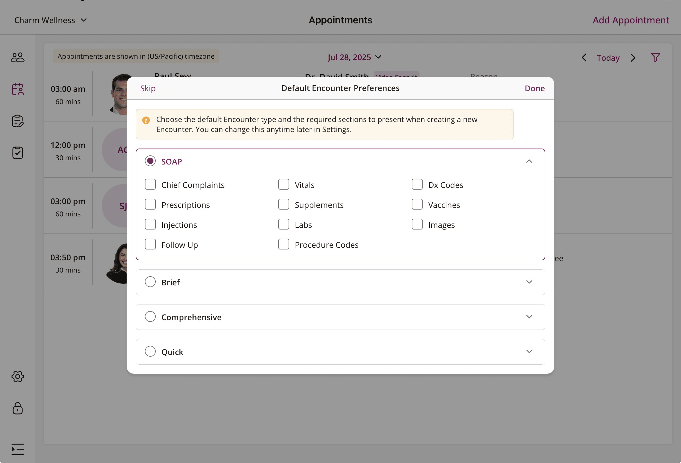 Default Encounter Preferences