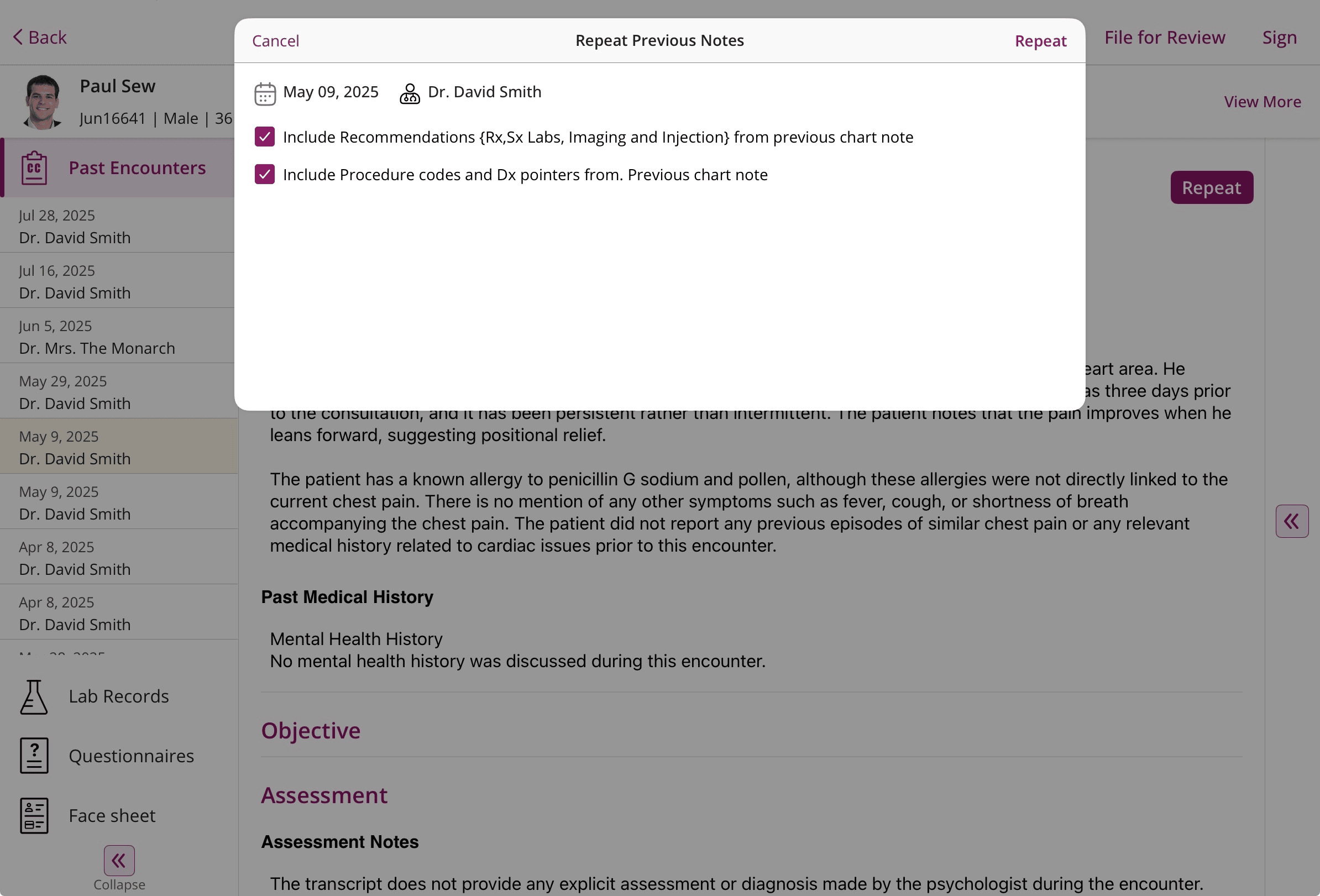 Repeat Previous Notes