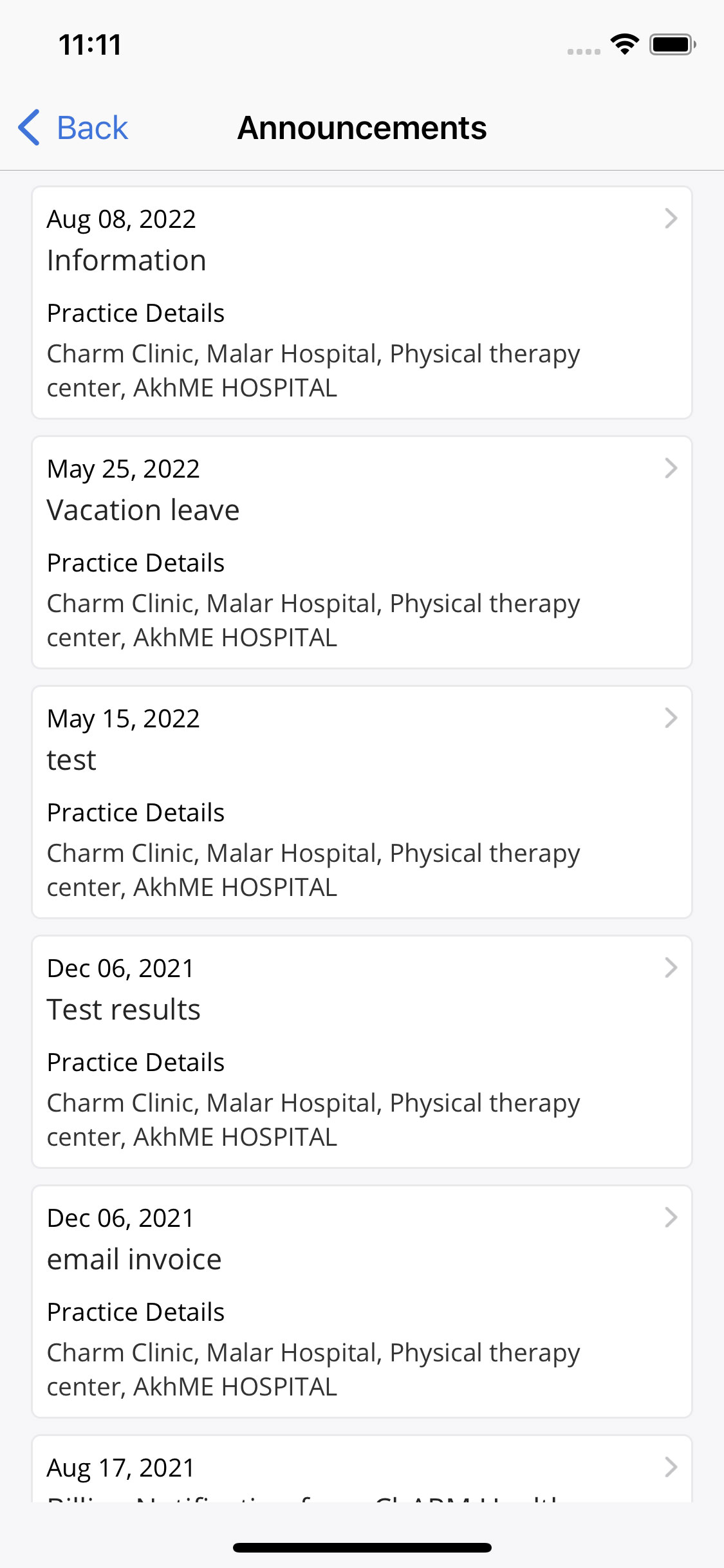 Announcements Announcements