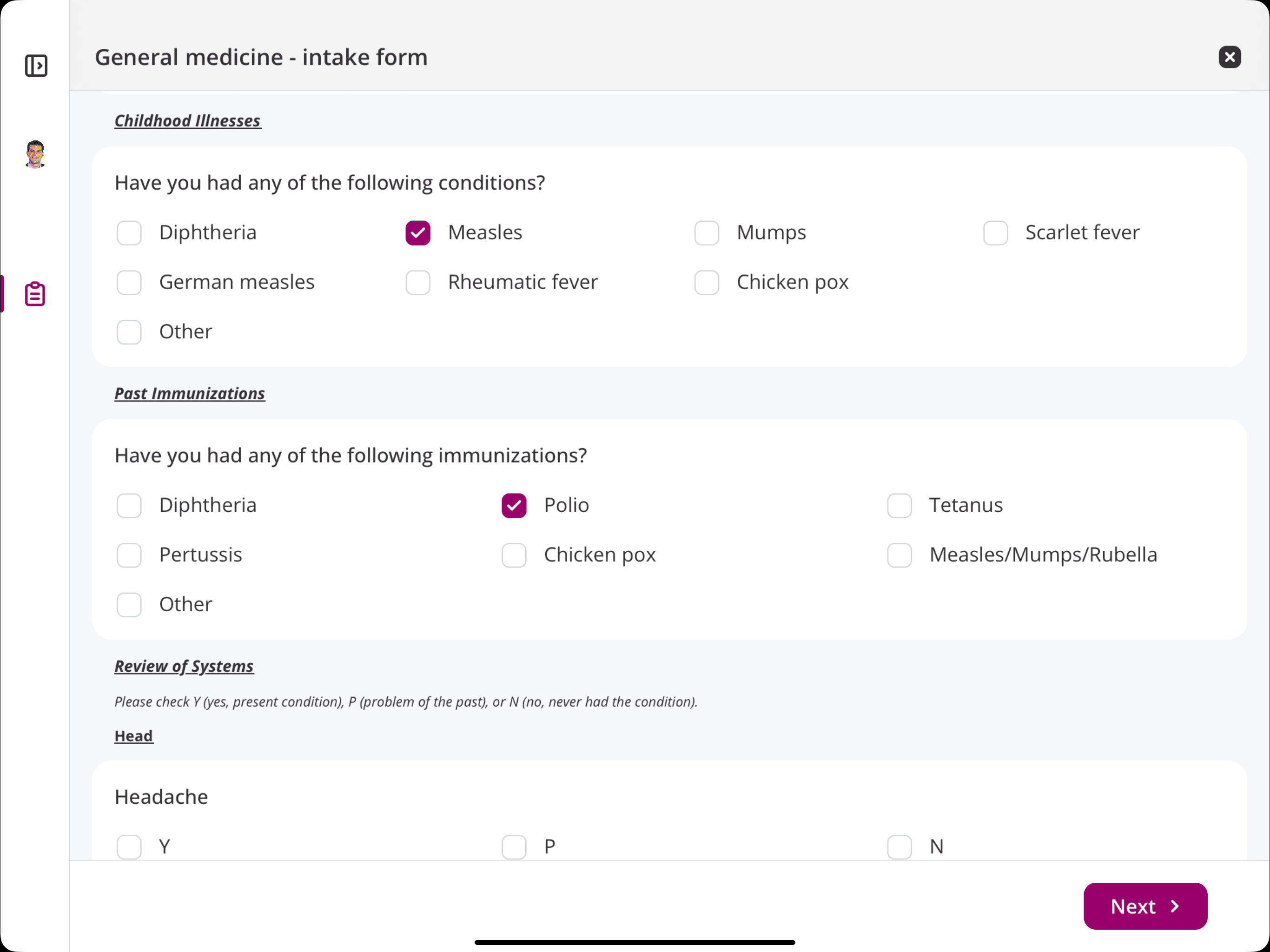 Edit in Self Check In